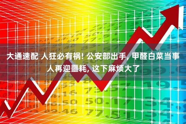 大通速配 人狂必有祸! 公安部出手, 甲醛白菜当事人再迎噩耗, 这下麻烦大了